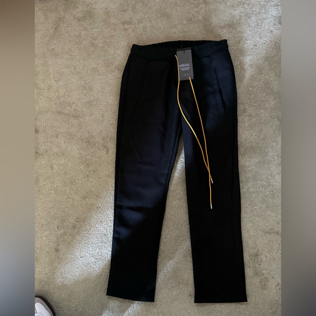 Rhude Black Pants With Yellow Accent